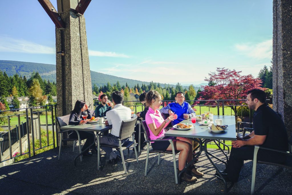 Enjoy a meal with an incredible view at Westwood Plateau Golf in Coquitlam.